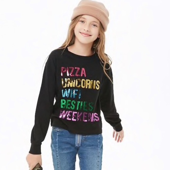 Forever 21 Other - 🦄 🍕 Forever 21 Girl’s Comfy Sequin Pullover